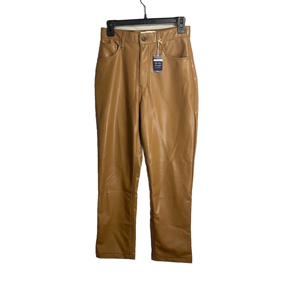 New Abercrombie &‎ Fitch Vegan Leather The 90s Straight High Rise Pants 28 6s